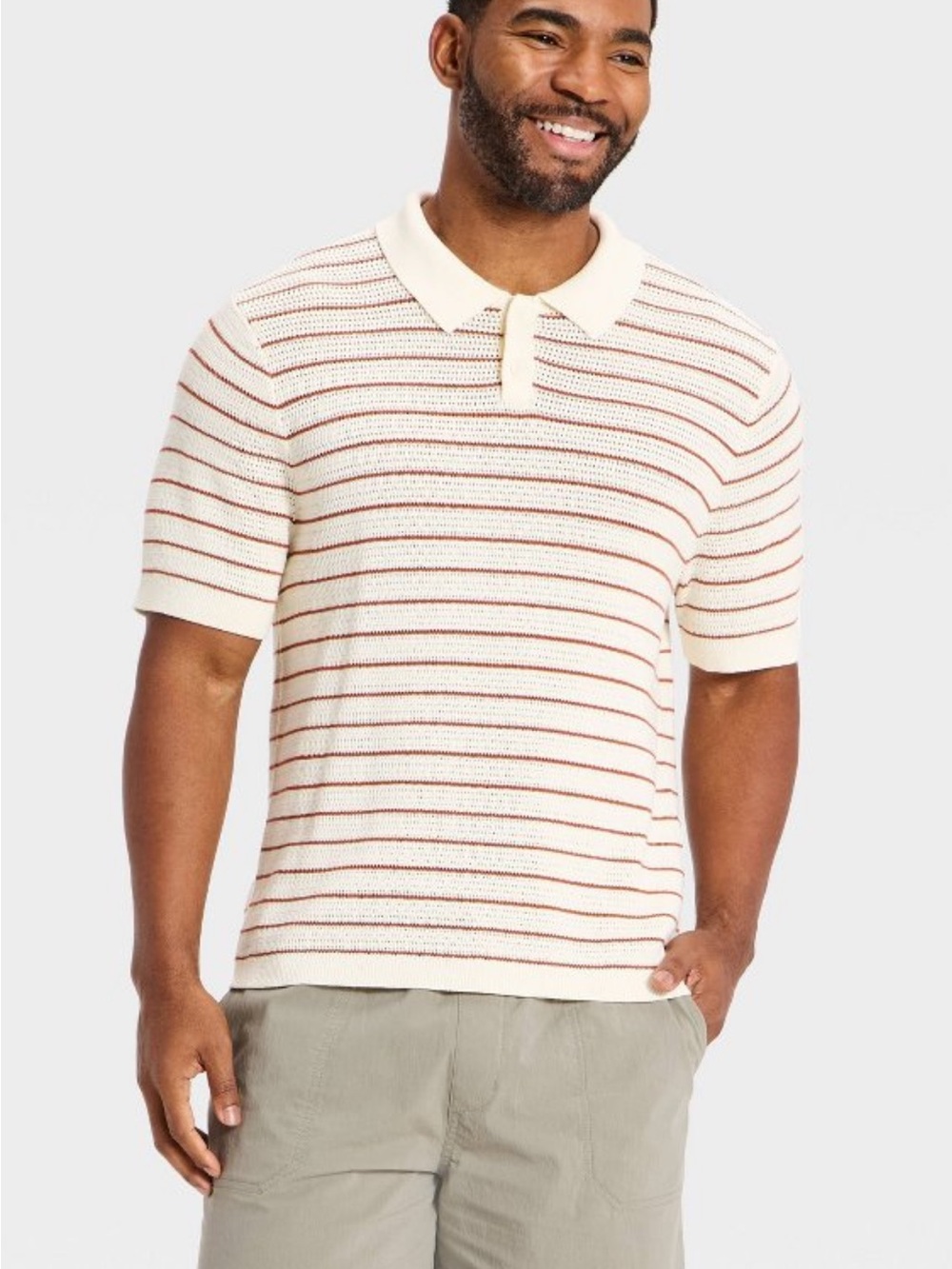 Goodfellow & Co Men’s Cream Polo with Stripes